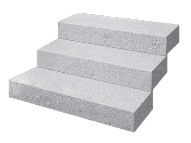Blocs marches en granite Silver Classico avec fond vide