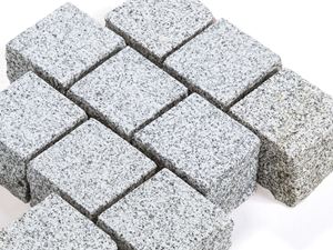 Zoom sur les pavés en granite Silver Classico